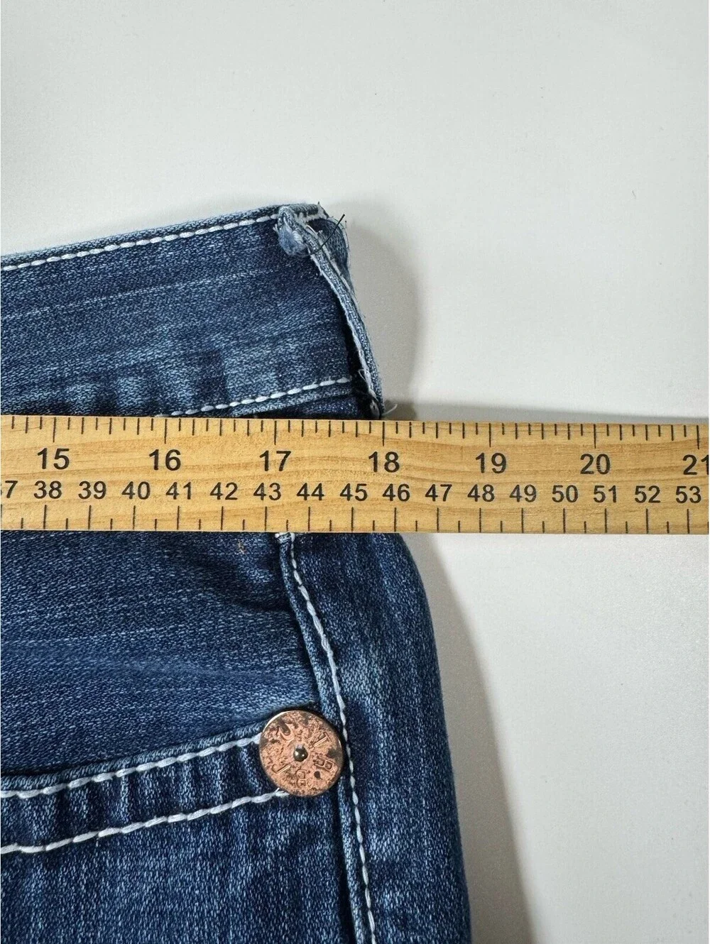 True Religion Joey Super T Jeans Mens 34x30 Bootcut Dark Wash USA Y2K Hemmed